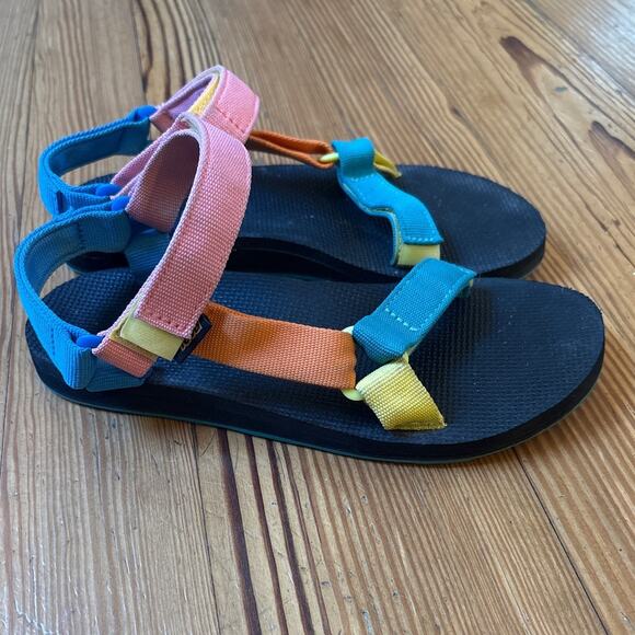 Teva original universal 90s multicolor double strap sandals SIZE 8 - Picture 1 of 6